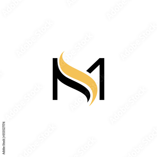 Vector monogram letter MS concept logo design template illustration eps 10