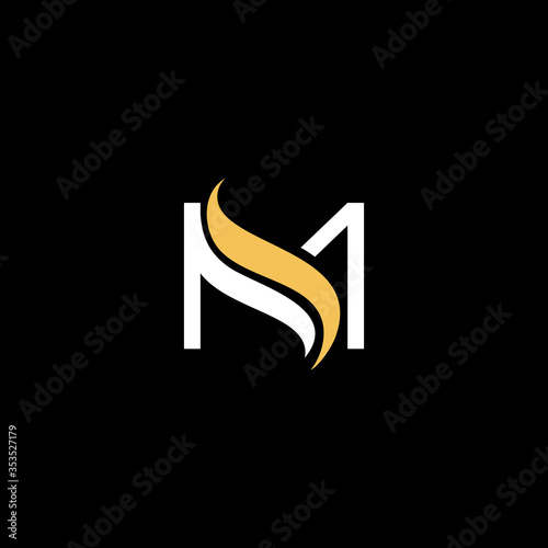 Vector monogram letter MS concept logo design template illustration eps 10