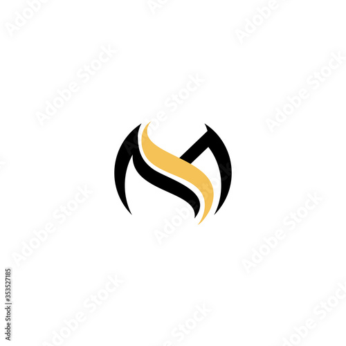 Vector monogram letter MS concept logo design template illustration eps 10