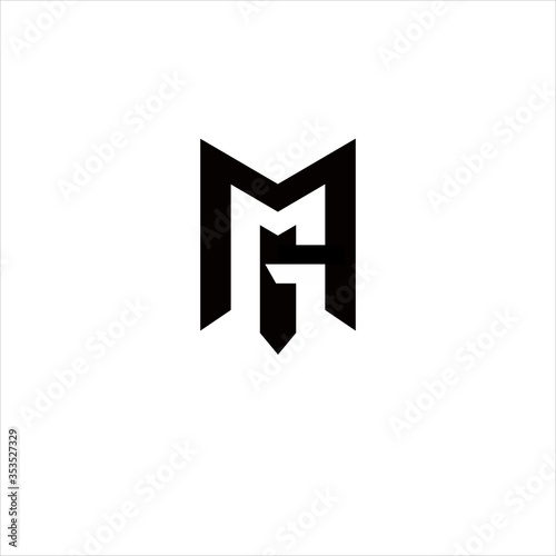 Vector monogram letter MG concept logo design template illustration eps 10