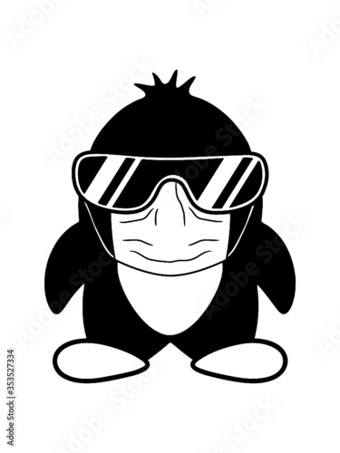 Atemmaske Pinguin Schutzmaske Corona comic design