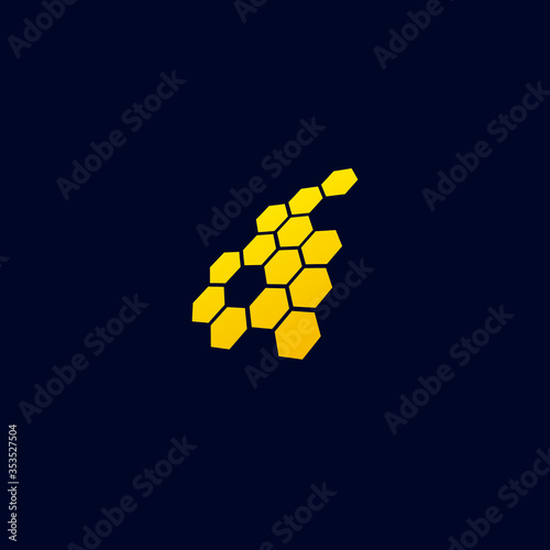 Vector hive bee icon concept logo design template illustration eps 10
