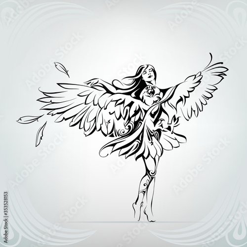 Angel with eagle wings