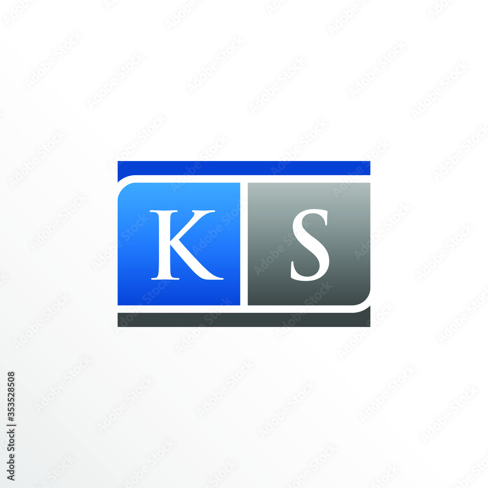 Initial Letter KS Square Logo Design Initial Letter KS Square Logo Design