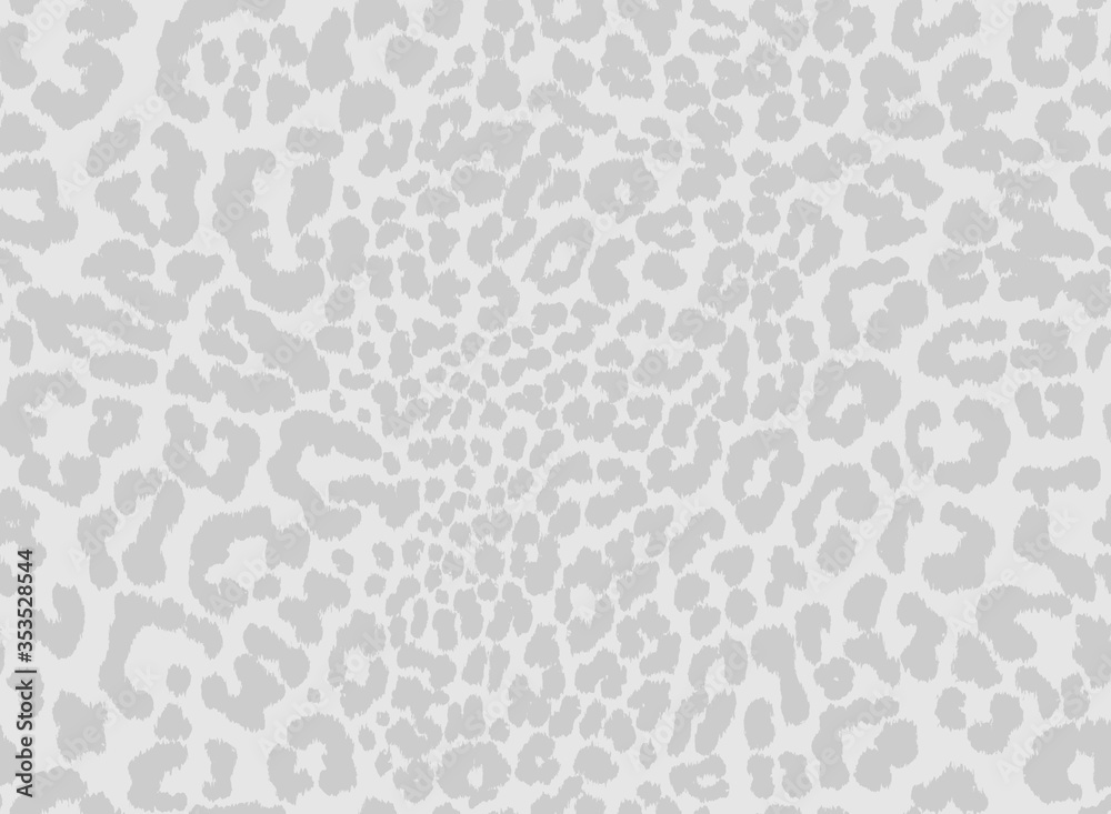 Leopard print seamless pattern design with subtle light grey textured spots  on off white background. Animal repeat surface pattern design. Stock Vector