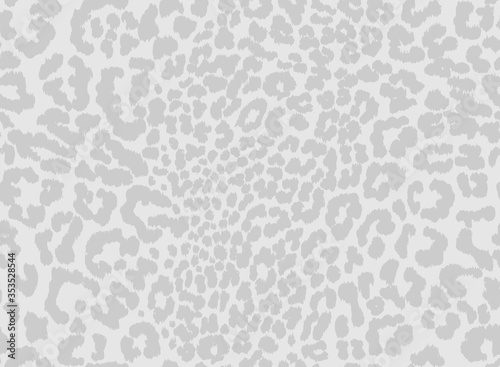 Leopard print seamless pattern design with subtle light grey textured spots on off white background. Animal repeat surface pattern design.