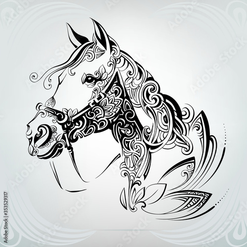 Head of horse in the ornament