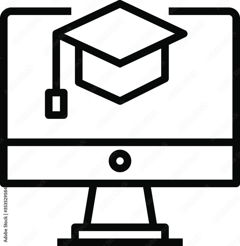 Online education icon set. Distant study Online education icon set. Distant study