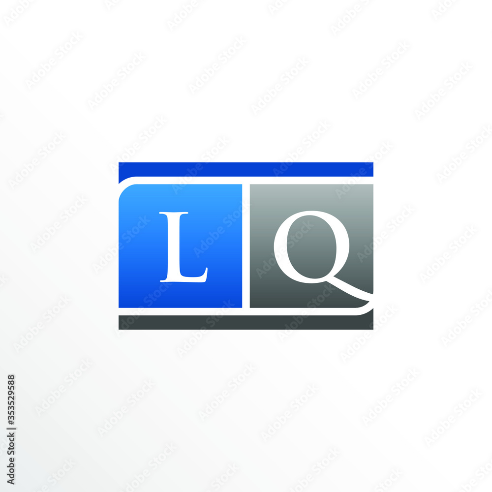 Initial Letter LQ Square Logo Design Initial Letter LQ Square Logo Design