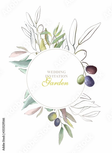 Wedding invitations card. olive. Provence, Italy. pink. white. green. tenderness. cards save the date and thank you