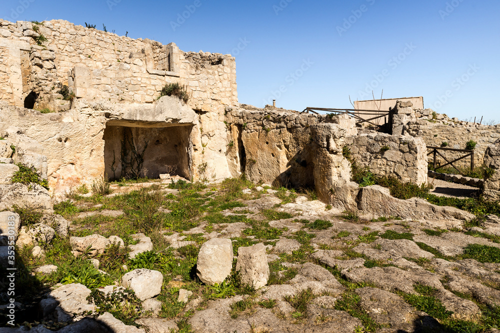 Ancient Ruins of The Medieval Castle in Palazzolo Acreide, Province of Syracuse, Italy. (Part II)