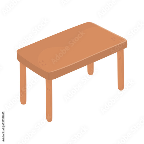 wooden table furniture decoration isolated icon design