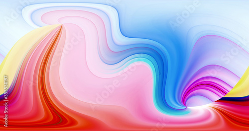 Abstract color lines create 3D rendering patterns