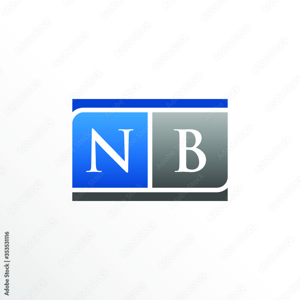 Initial Letter NB Square Logo Design Initial Letter NB Square Logo Design