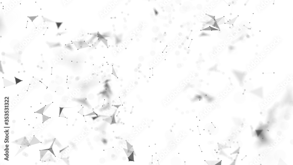 Naklejka premium Constellation of grey line segments on the white background.