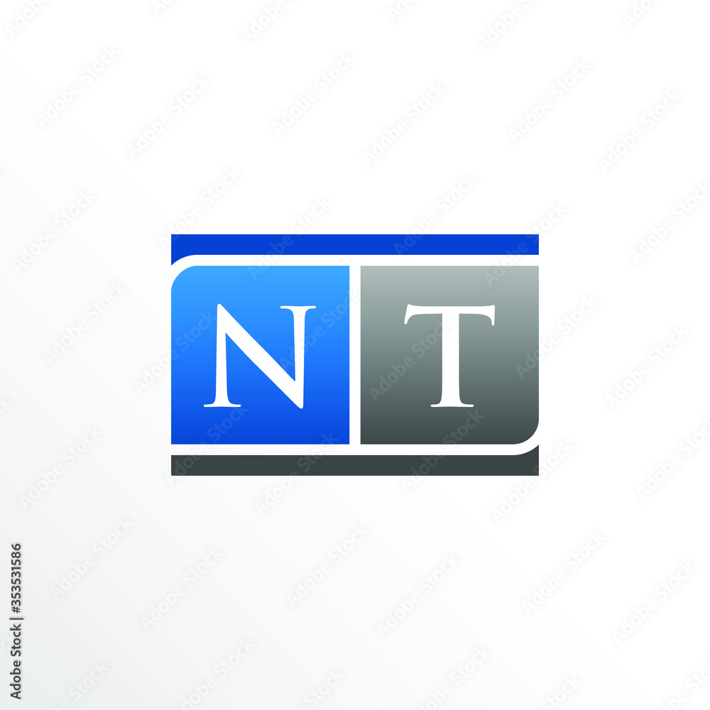 Initial Letter NT Square Logo Design Initial Letter NT Square Logo Design