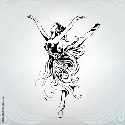 Silhouette of the ballerina in an ornament