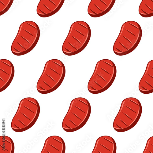 beef steak  seamless pattern vector