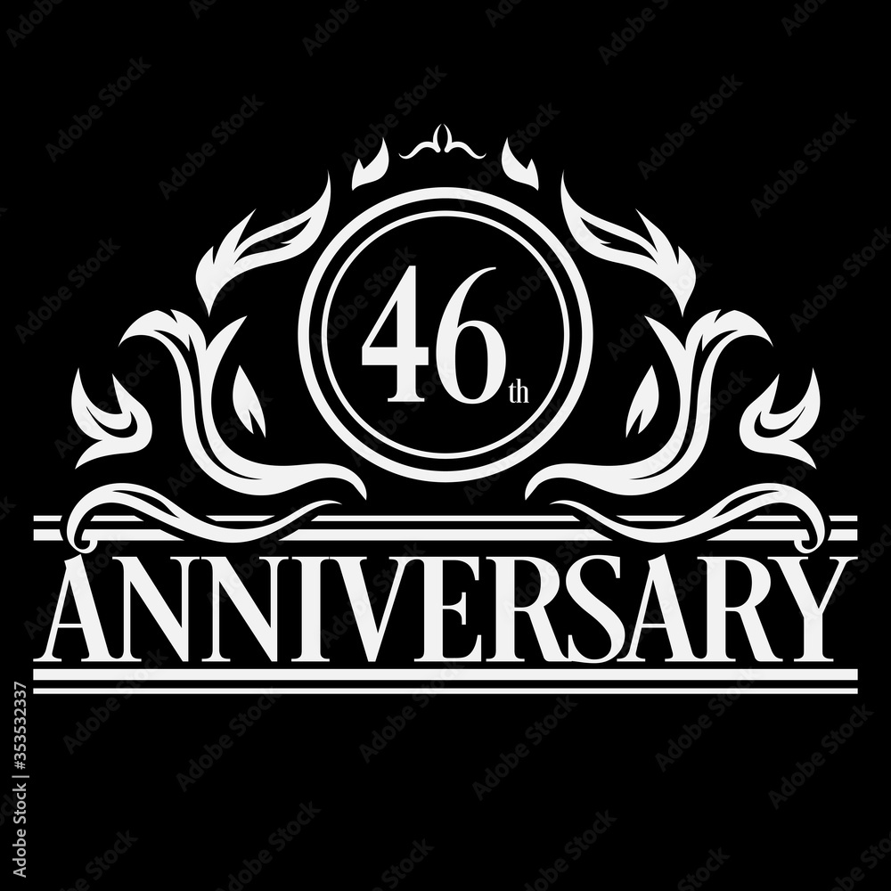 Luxury 46th anniversary Logo illustration vector Luxury 46th anniversary Logo illustration vector