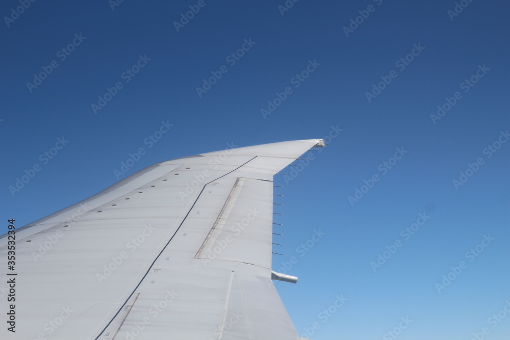 airplane wing on the sky airplane wing on the sky