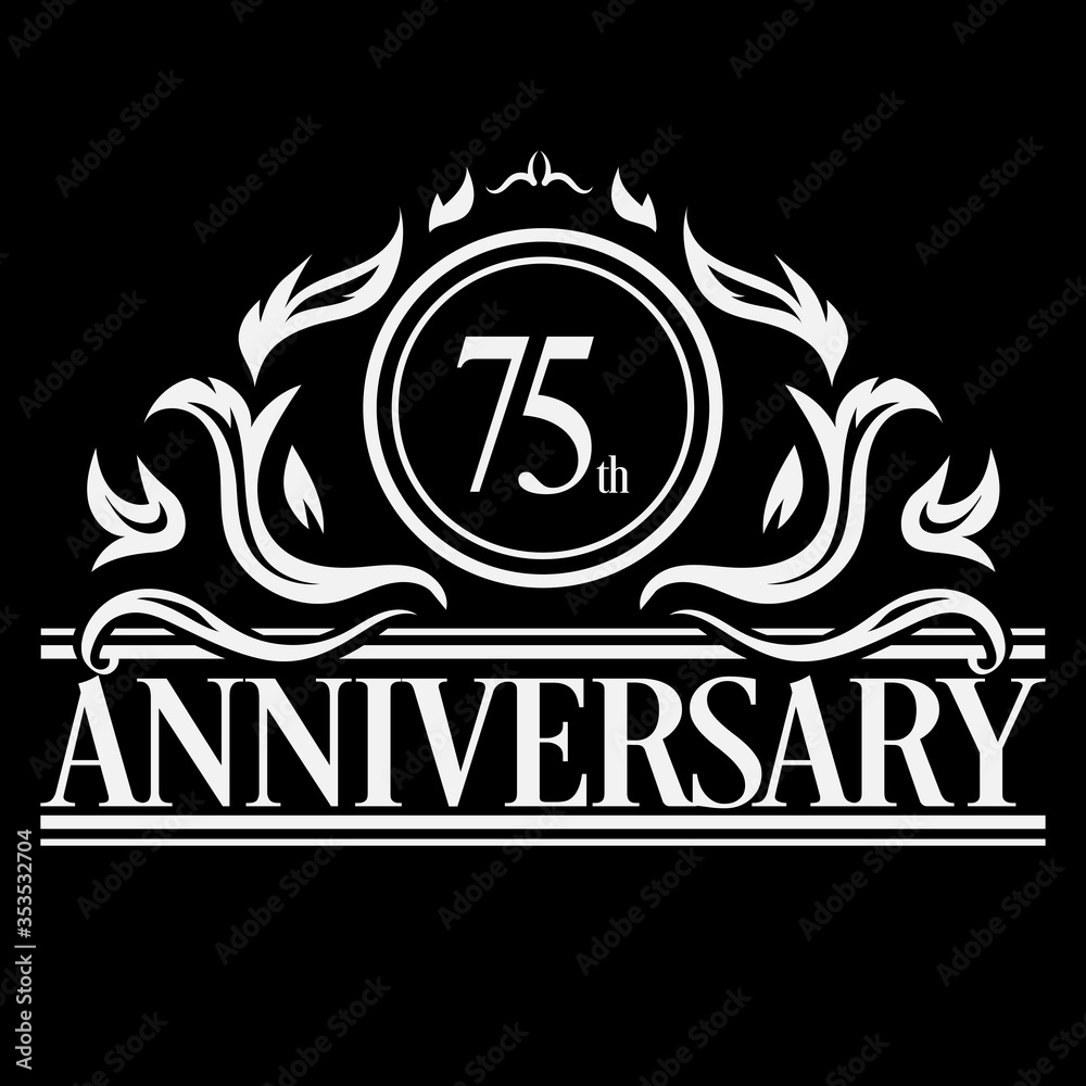 Fototapeta premium Luxury 75th anniversary Logo illustration vector