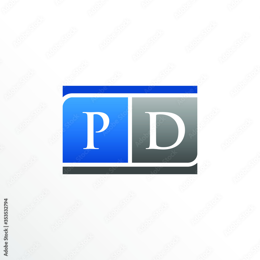 Initial Letter PD Square Logo Design Initial Letter PD Square Logo Design