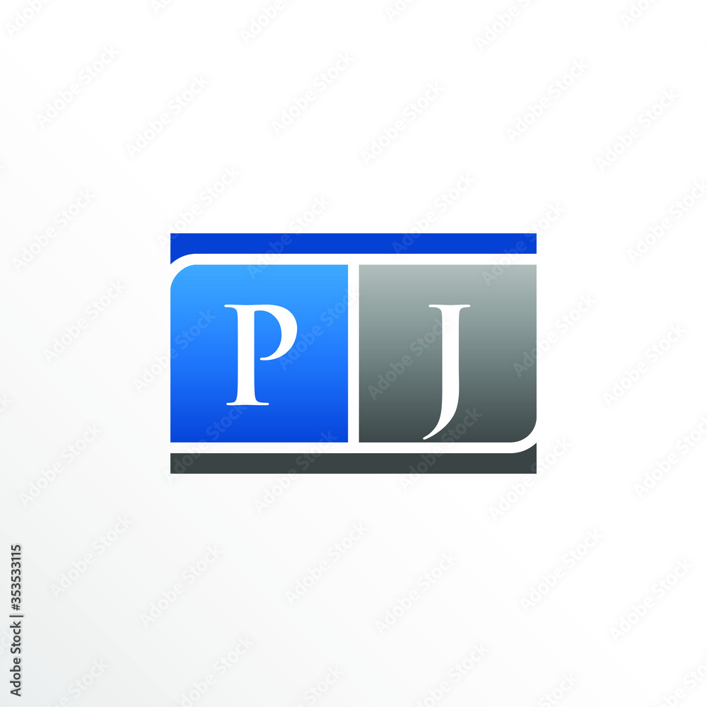 Initial Letter PJ Square Logo Design Initial Letter PJ Square Logo Design