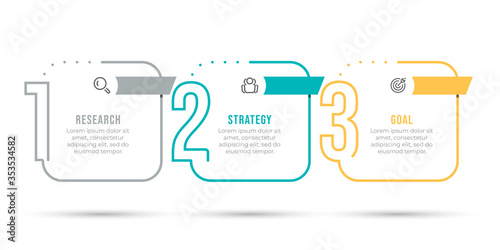 Vector infographic label design with numbers and 3 options or steps. Can be used for info chart, diagram, annual report, web design.