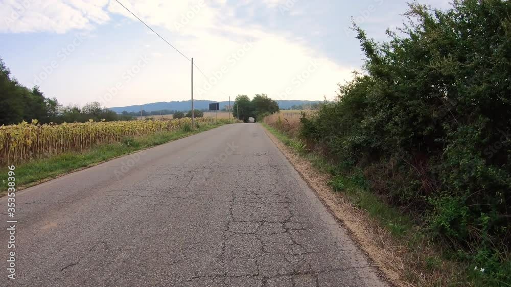 Strada Traversa Onanese-Cassia paved road next to Acquapendente, province of Viterbo, Lazio, Italy Strada Traversa Onanese-Cassia paved road next to Acquapendente, province of Viterbo, Lazio, Italy