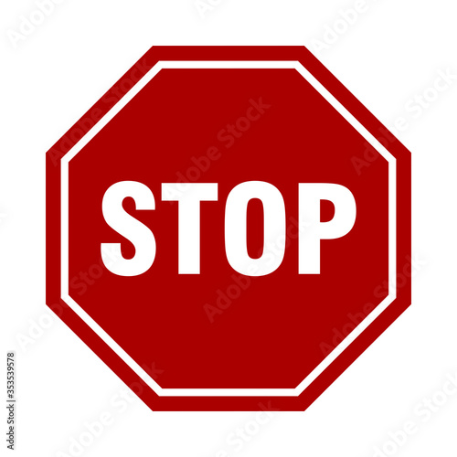 Stop Sign with an Octagonal Shape Icon. Vector image.