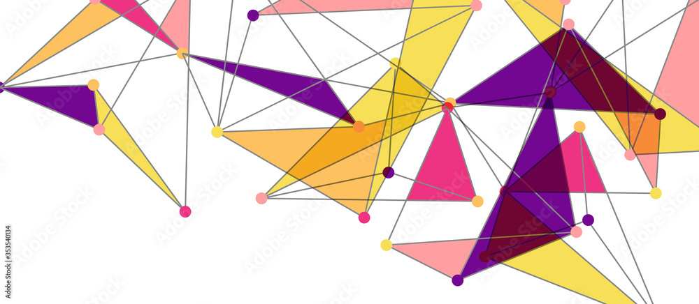 Line points connections, triangular technology design. Abstract geometric background Line points connections, triangular technology design. Abstract geometric background