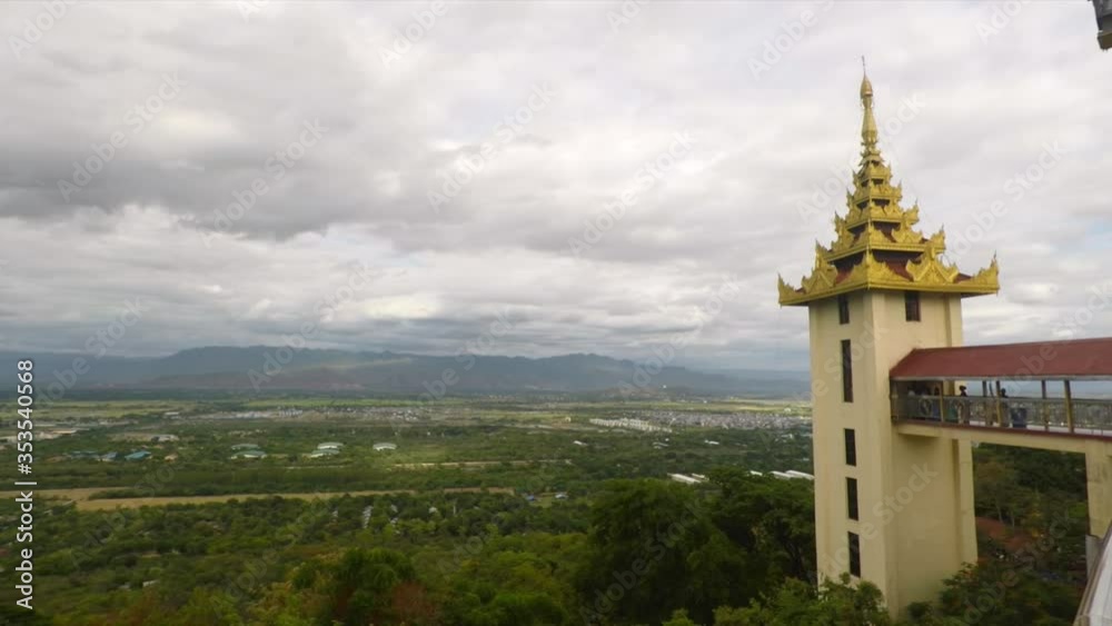 Temple Bridge with view of Greenery Landscape and Mountains Temple Bridge with view of Greenery Landscape and Mountains