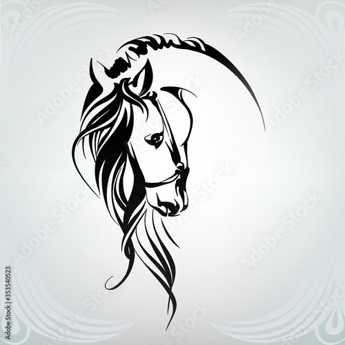 Silhouette of the head horse