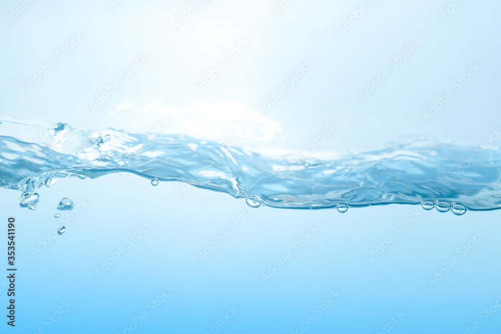 Water splash. Aqua flowing in waves and creating bubbles. Drops on the water surface feel fresh and clean. isolated on white background. Water splash. Aqua flowing in waves and creating bubbles. Drops on the water surface feel fresh and clean. isolated on white background.