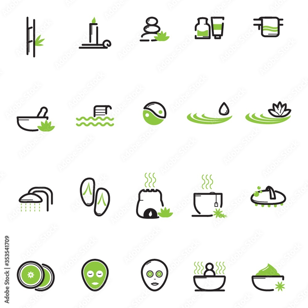Set of spa icons Set of spa icons