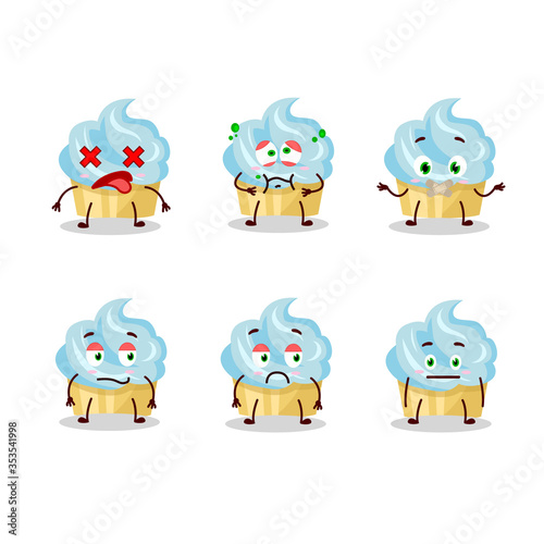 Vanilla cake cartoon character with nope expression