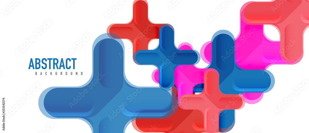 Glossy multicolored plastic style cross composition, x shape design, techno geometric modern abstract background. Trendy abstract layout template Glossy multicolored plastic style cross composition, x shape design, techno geometric modern abstract background. Trendy abstract layout template