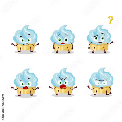 Cartoon character of vanilla cake with what expression