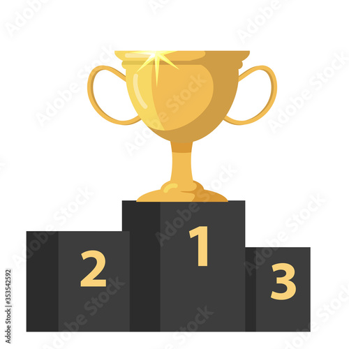 Sport award podium isolated on white background