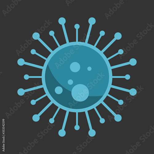 Stylized Coronavirus Covid-19 Virus Icon. Vector Image.