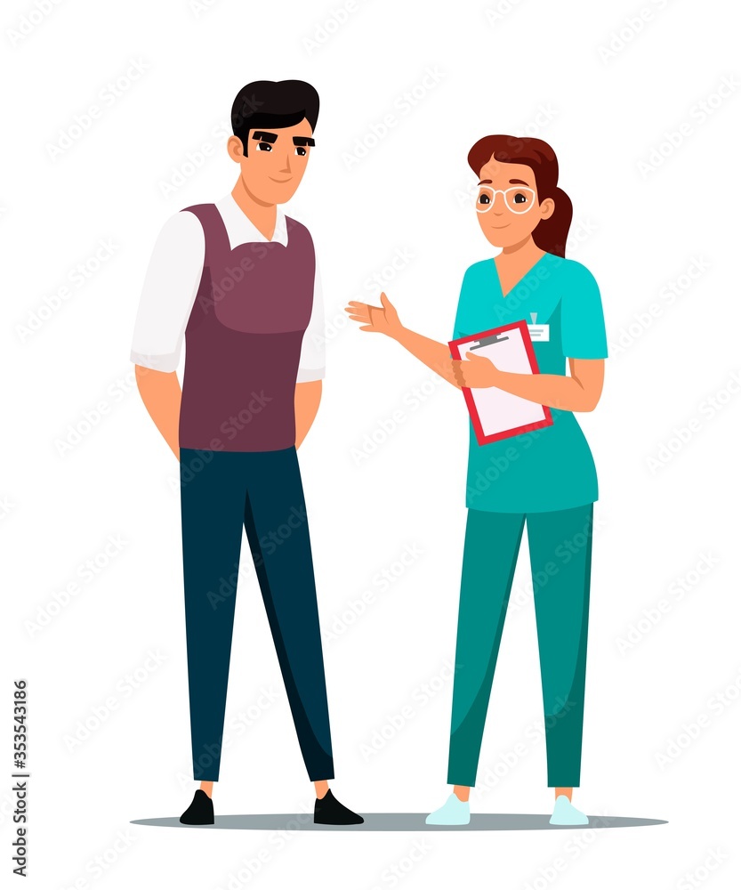 Man getting doctor consultation isolated on white Man getting doctor consultation isolated on white