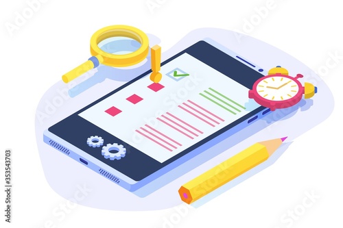 Inefficient time management concept. People unable to organize their tasks. Deadline scenes. Vector isometric isolated illustration.