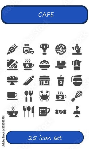 Modern Simple Set of cafe Vector filled Icons