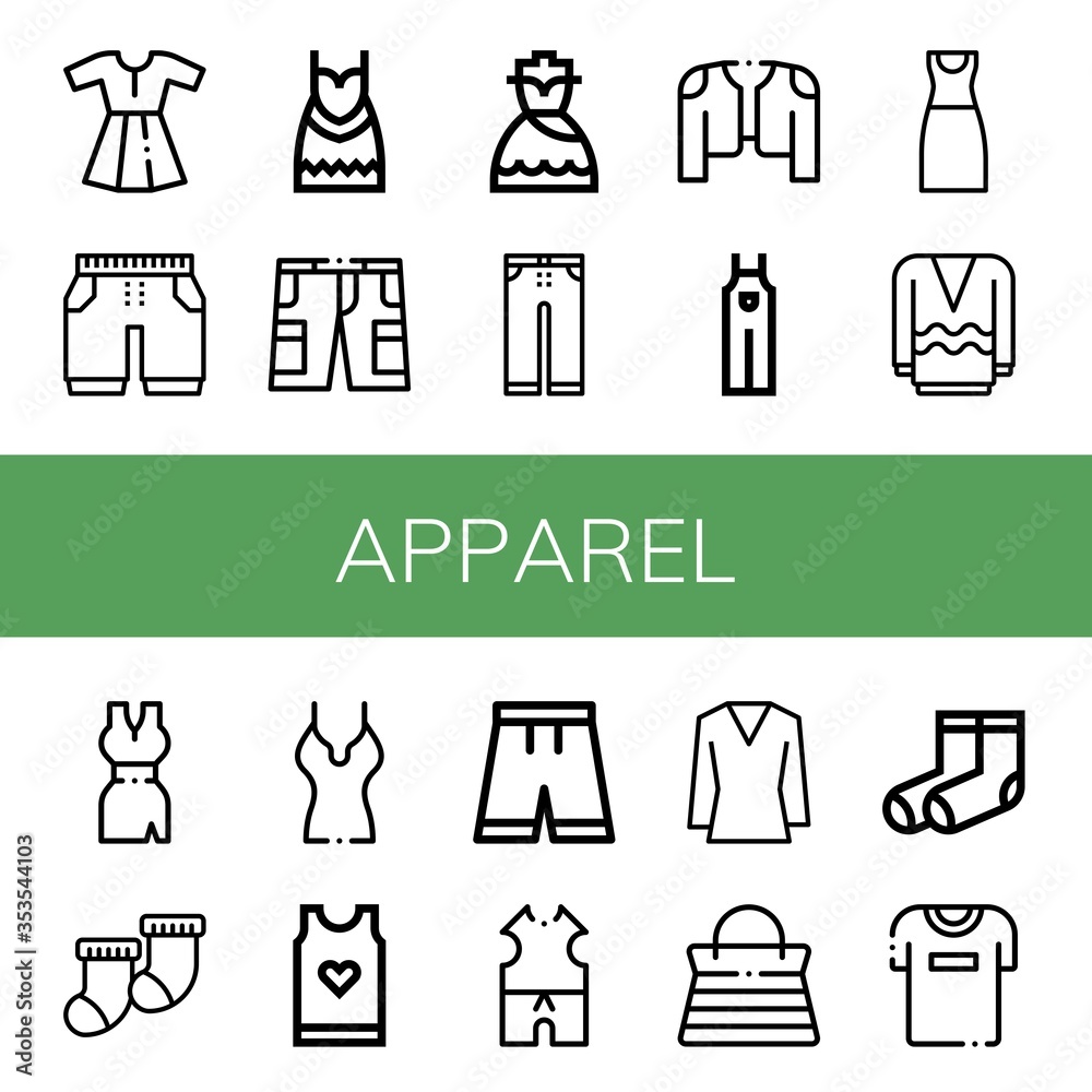 Set of apparel icons