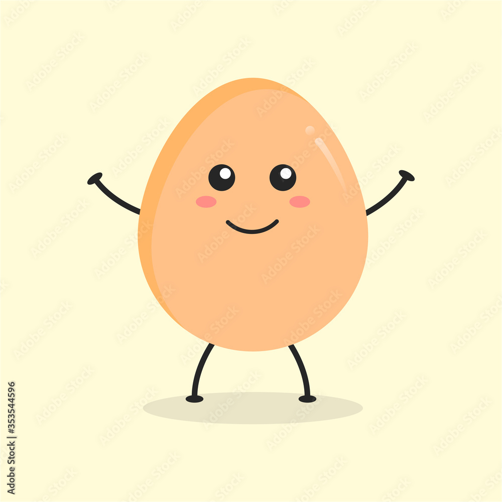 Stockvector Cute Flat Cartoon Egg Illustration. Vector
