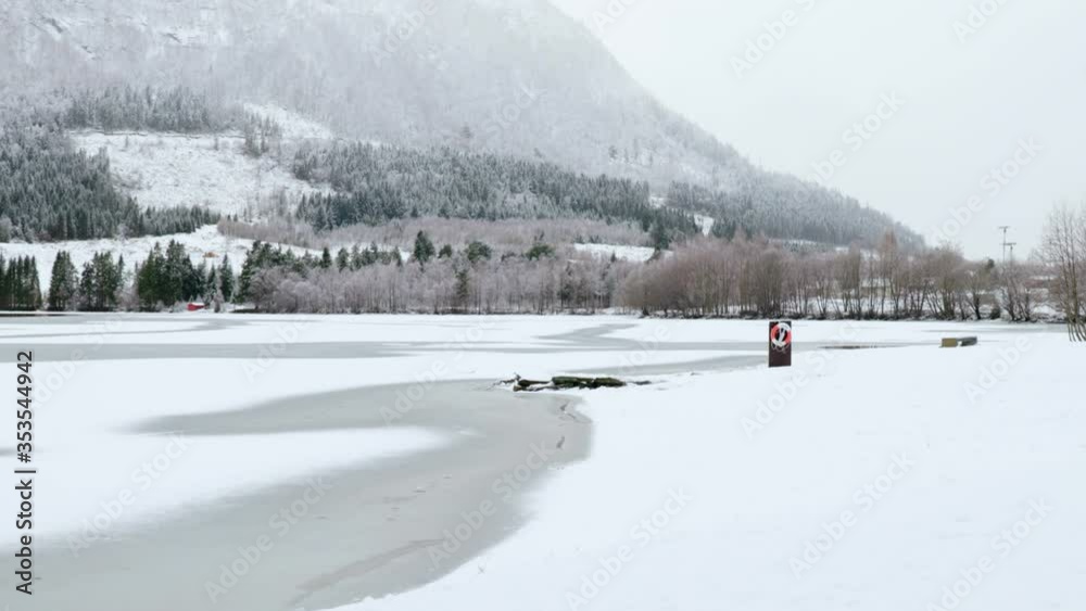 Snowing at a frozen lake Snowing at a frozen lake