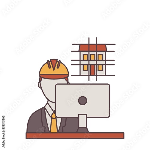 Engineer working on monitor © captainvector