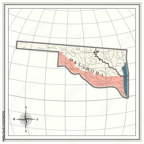 Wallpaper Mural Map of oklahoma state Torontodigital.ca