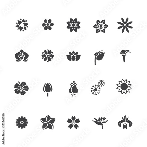 Set of floral icons