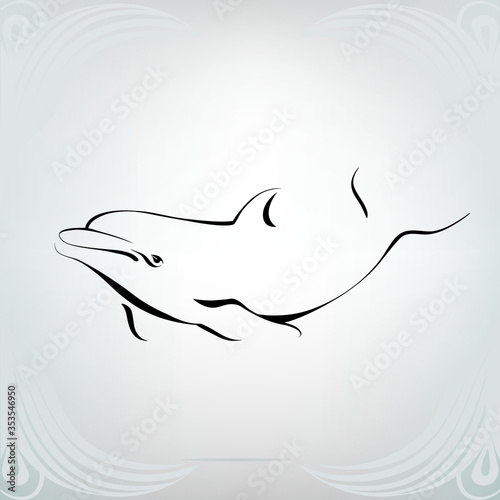 Vector silhouette of a dolphin